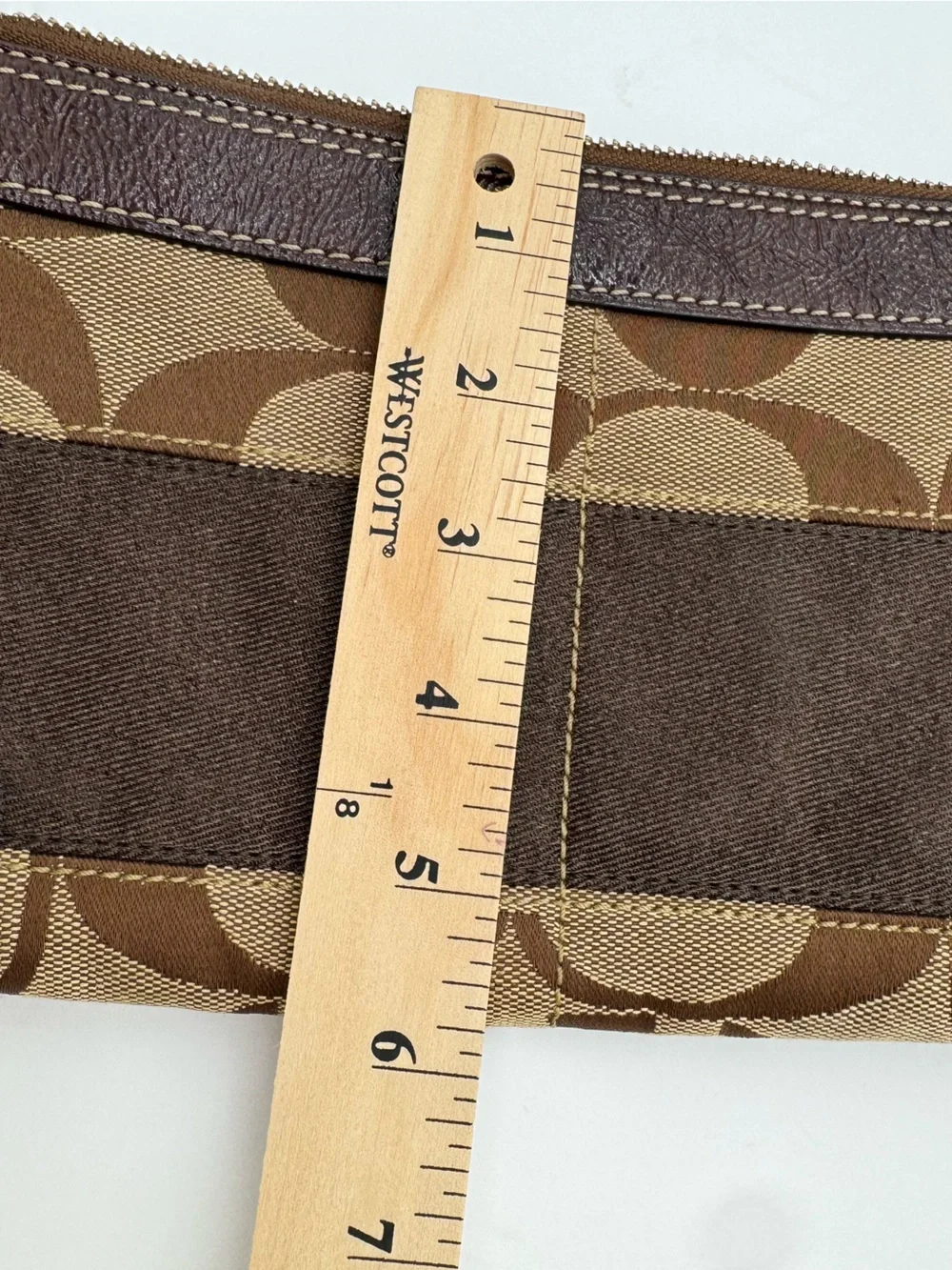 Coach Brown Signature Canvas Crossbody Wristlet